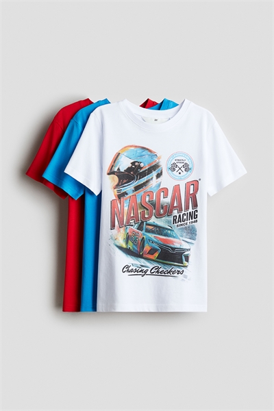 Футболки из хлопка с принтом в количестве 3 штук 1256420004