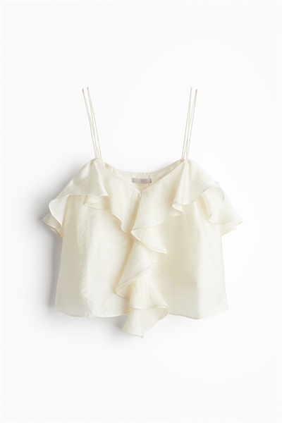 Топ на бретельках с отделкой воланами 1221670001