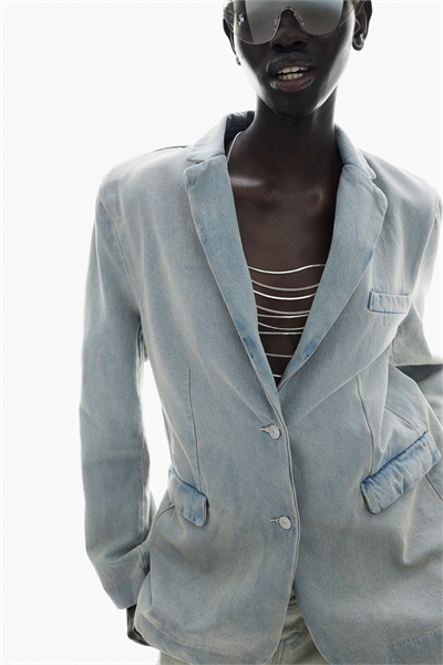 Однобортный джинсовый блейзер 1224850001