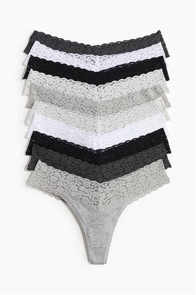 Кружевные трусы стринги в упаковке из 10 штук 1129879026