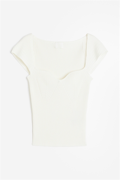 Топ из трикотажа в рубчик 1183545002