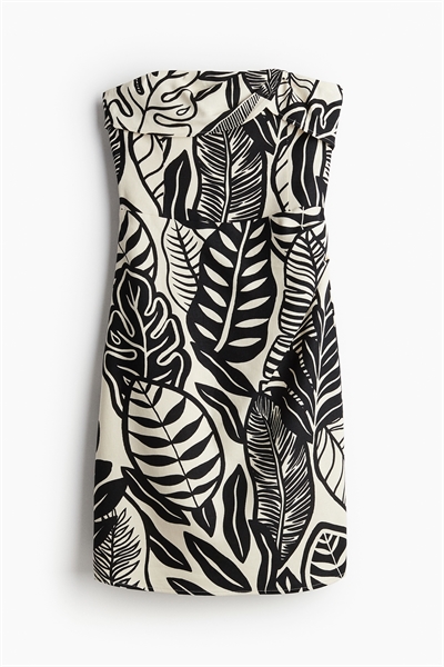 Платье-бандо из льняного бленда 1235956002