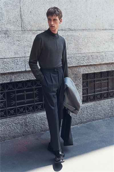 Slim Fit Джемпер на молнии из тонкой вязки 1234392006