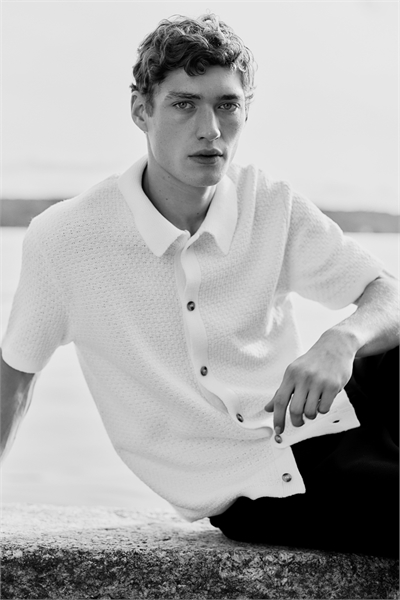 Рубашка из фактурного трикотажа Regular Fit 1248285002