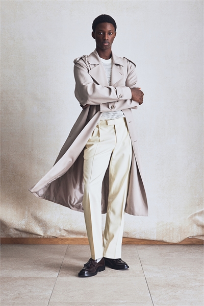 Приталенные брюки из льняного бленда Regular Fit 1259381003