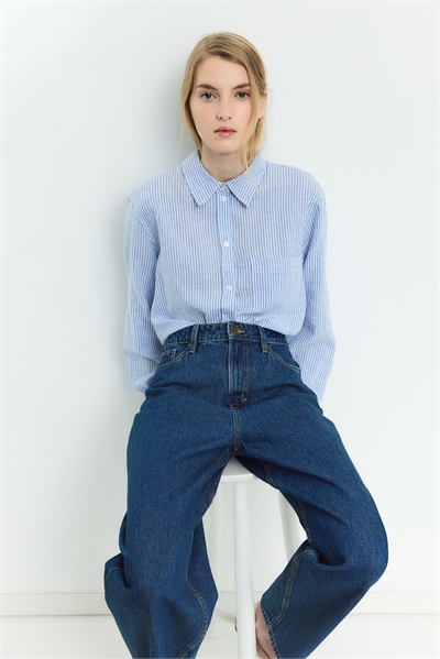 Рубашка из льняной смеси 1213682012