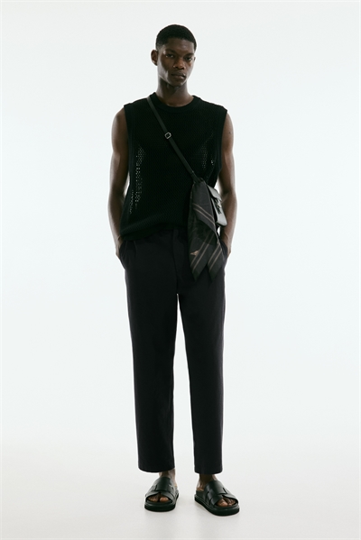 Брюки из хлопковой саржи с расслабленной посадкой 1275604002