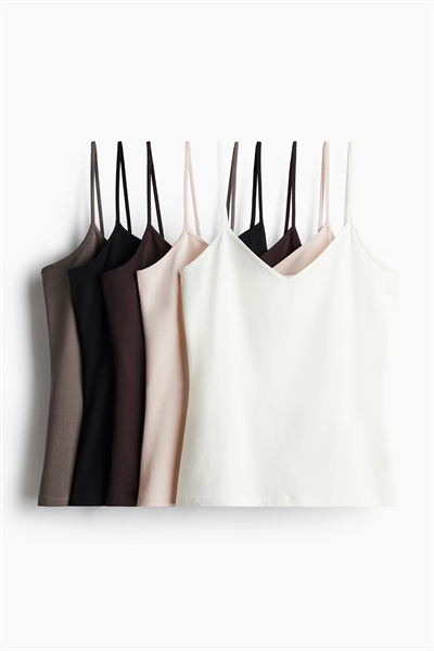 Топы на бретельках в упаковке из 5 штук 1080623016