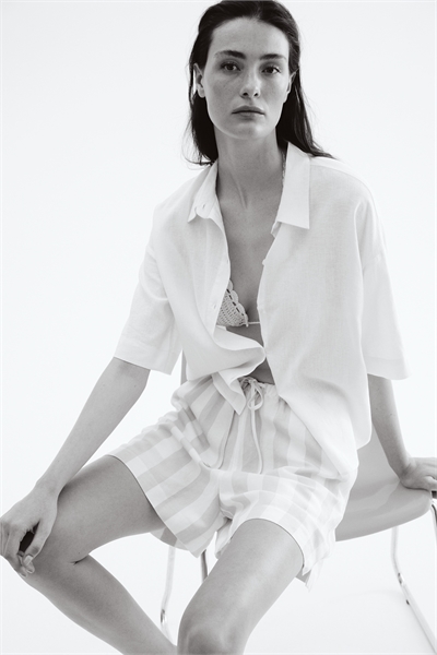 Шорты с завязками из льняного бленда 1259173004