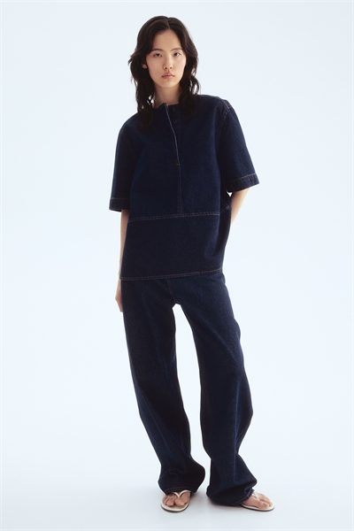 Джинсовый топ с поповером 1280793001