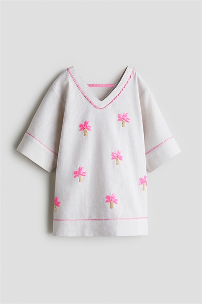 Платье из льняного бленда с пайетками 1288646002