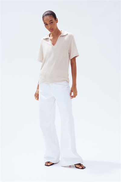 Трикотажный топ с воротником 1294674003