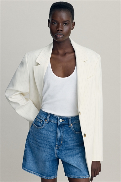 Джинсовые шорты с высокой талией 1222124007