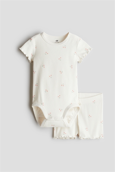 Комплект из 2 частей из ребристого хлопка 1147423016