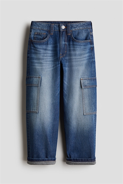 Джинсы-карго свободного покроя с подкладкой из джерси 1243569001