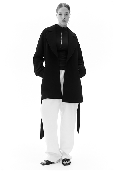 Пальто из войлока с поясом на завязках 1228995001