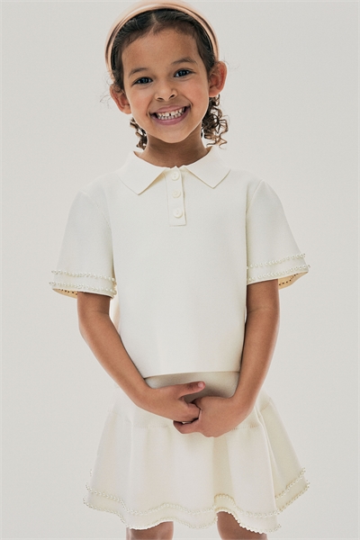 Трикотажная юбка, украшенная бисером 1264022001