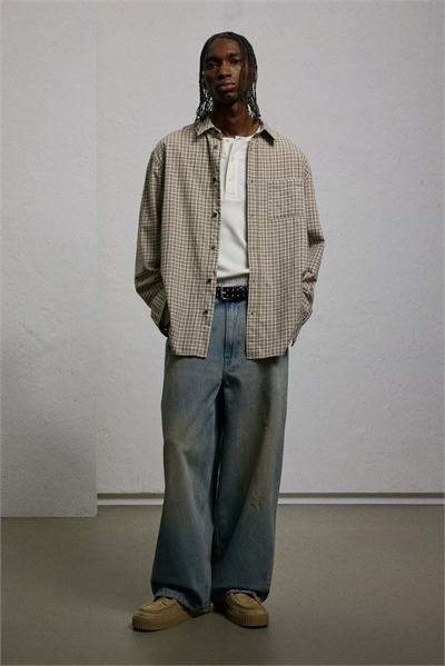 Фланелевая рубашка свободного покроя 1265290002