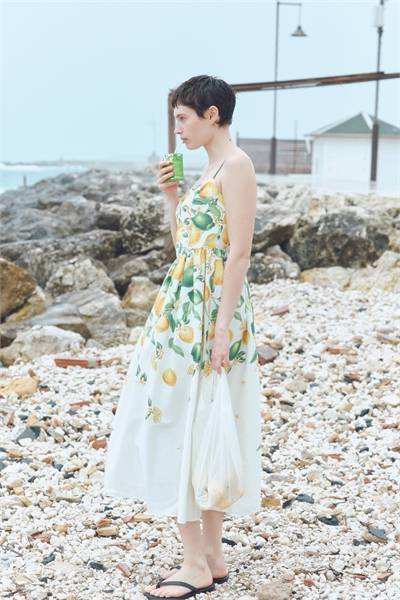 Хлопковое платье на бретельках 1268173003