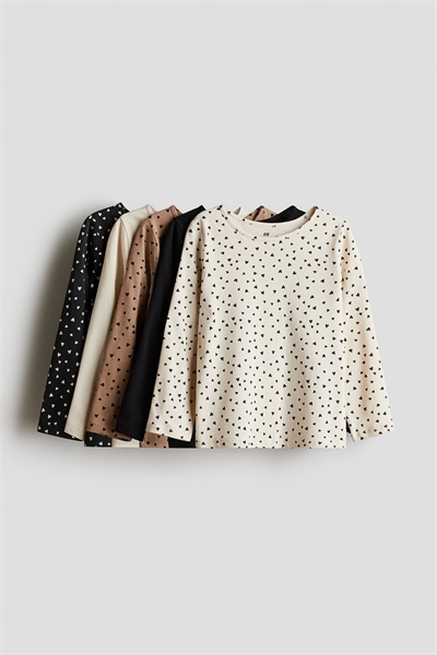 Хлопковые топы с длинными рукавами в упаковке из 5 штук 1248956002