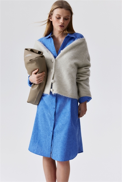 Платье-рубашка из льняного бленда 1275726001