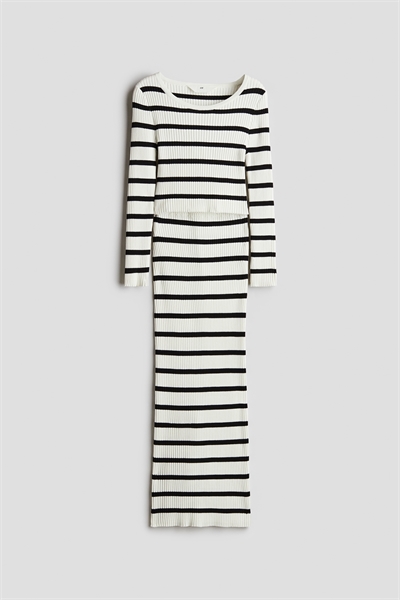 Комплект из двух частей: топ и юбка из рифленого трикотажа 1245066002