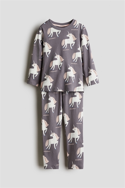 Пижама с принтом хлопковая 1230485015