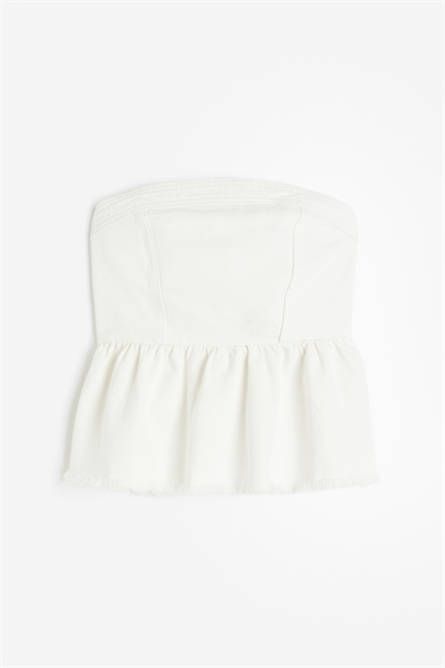 Джинсовый топ-бюстье с пеплумом 1202790003