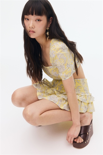 Хлопковая блузка со шнуровкой 1282790001