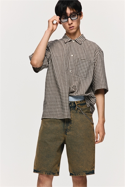 Расслабленные джинсовые шорты 1276493002