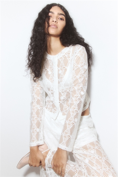 Кардиган с узором из дырок 1284128001