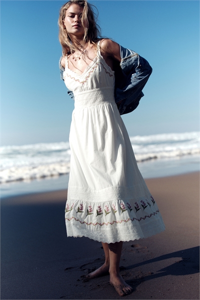 Платье из хлопка с вышивкой 1278224001