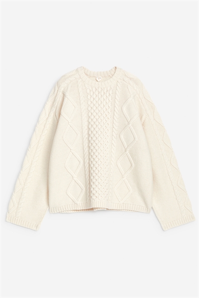 Шерстяной джемпер с вязаным узором 1235867001