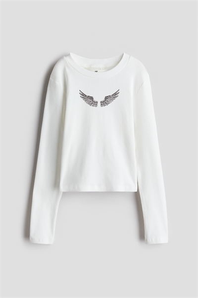 Топ из ребристого хлопка 1263219005