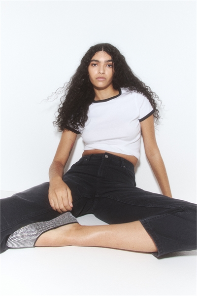 Прямые джинсы с высокой лодыжкой 1260935003