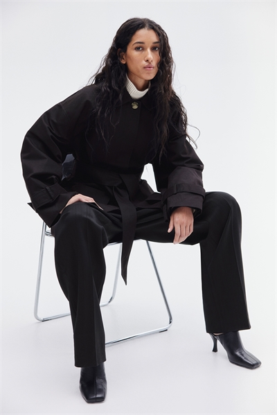 Куртка из саржи с завязывающимся поясом 1266098001