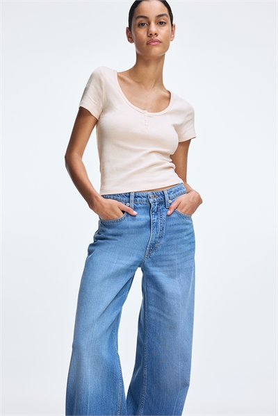 Футболка с круглым вырезом на пуговицах 1272474004