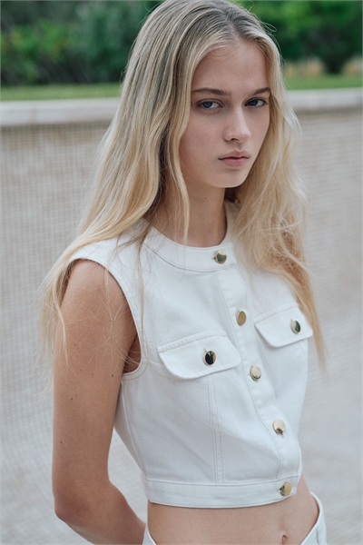 Обрезанный джинсовый топ 1269499001