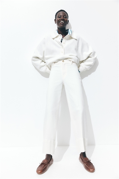 Широкие джинсы с высокой посадкой 1273640001