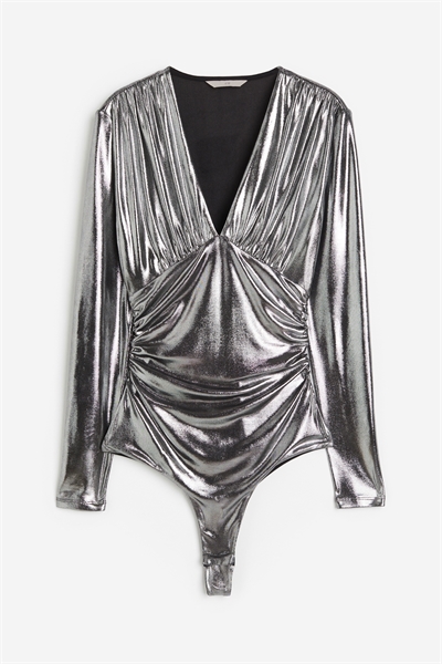 Боди стринги с V-образным вырезом и драпировкой 1205400003