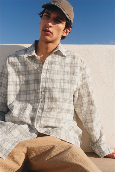 Текстурированная рубашка свободного покроя 1273696002