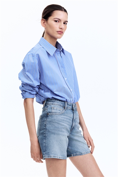 Джинсовые шорты с высокой талией 1222124005