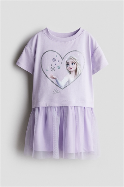 Платье из тюля с принтом и мотивом 1281829002