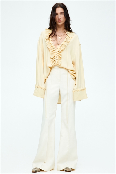 Расклешенные брюки со складками 1281745001