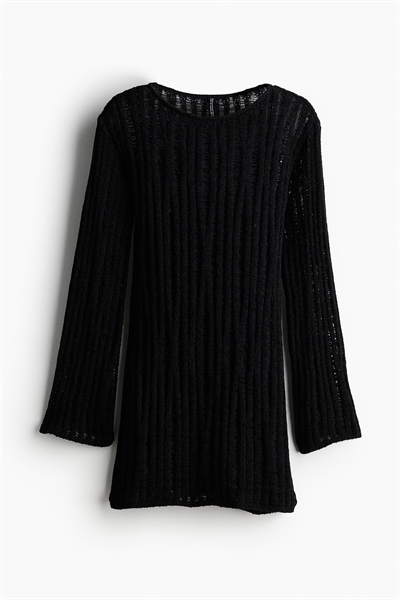 Трикотажное мини-платье с лестничным швом 1231876002