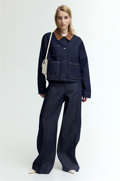 Джинсовая куртка с вельветовым воротником 1267540004