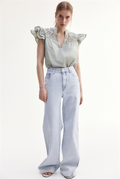 Блузка с рисунком бродери англез 1281510002