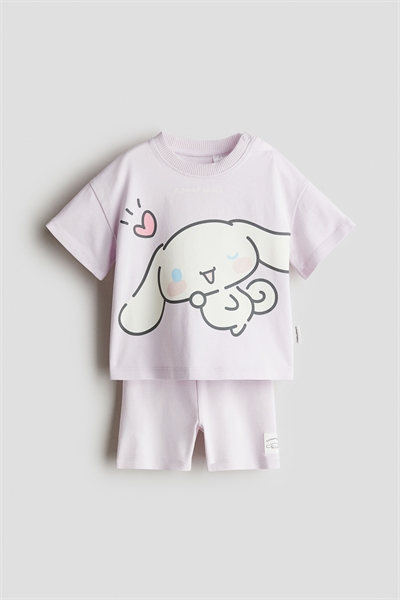 Комплект из 2 частей из хлопка с принтом 1265913007