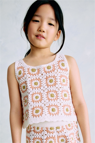 Хлопковый вязаный топ 1280466001