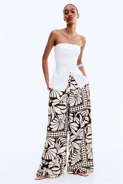 Широкие брюки на резинке 1280771004